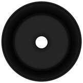 vidaXL Ronde Wastafel Keramiek Matzwart 40x15 cm - 35% Korting!