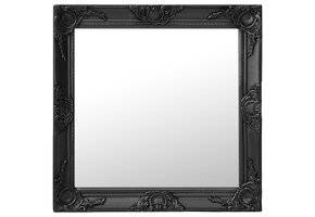 vidaXL Wandspiegel Barokstijl 60x60 cm Zwart - 41% Korting!