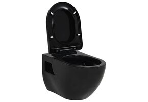 vidaXL Wandtoilet Keramiek Zwart - Nu met 59% Korting!
