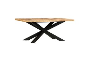 vidaXL Eettafel 180x90x76 cm massief ruw mangohout
