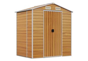 vidaXL Tuinschuur 191x130x198 cm gegalvaniseerd staal lichtbruin