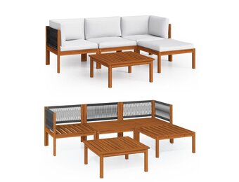 vidaXL 5-delige Loungeset Acaciahout - Nu met 35% Korting!