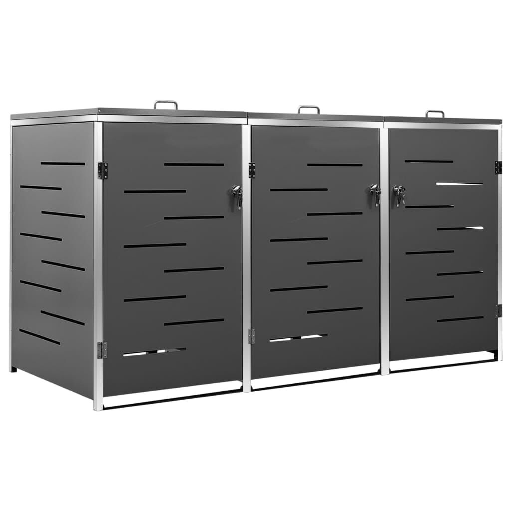 vidaXL Containerberging 3-delig (207x77.5x112.5 cm) Roestvrij Staal - 55% Korting!