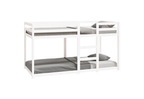 vidaXL Stapelbed massief grenenhout wit 90x200 cm