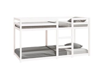 vidaXL Stapelbed massief grenenhout wit 90x200 cm