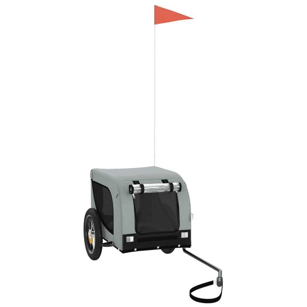 vidaXL Hondenfietstrailer Oxfordstof & IJzer Grijs/Zwart | 35% Korting