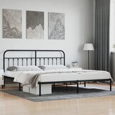 VidaXL Bedframe Metaal Zwart 200x200cm - 55% korting!