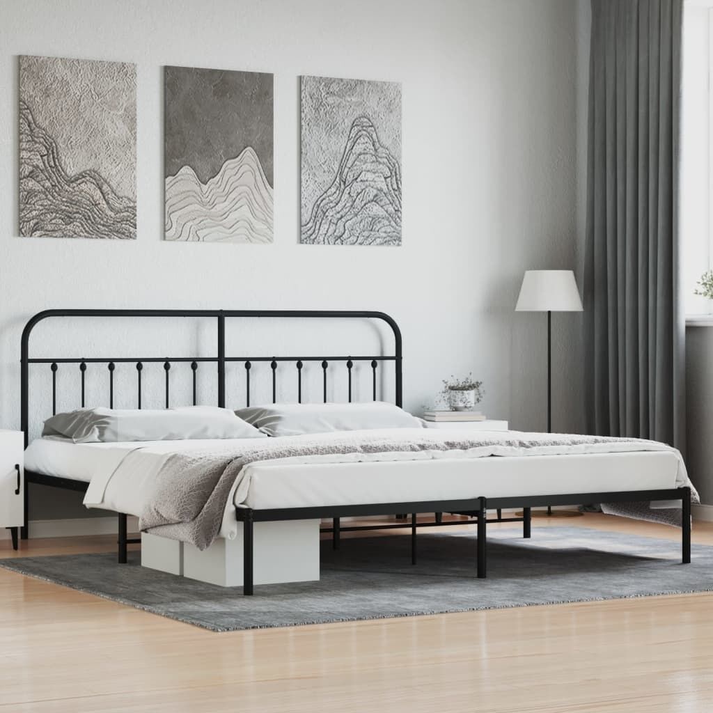 VidaXL Bedframe Metaal Zwart 200x200cm - 55% korting!