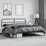 VidaXL Bedframe Metaal Zwart 200x200cm - 55% korting!
