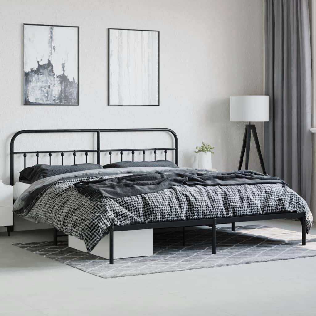VidaXL Bedframe Metaal Zwart 200x200cm - 55% korting!