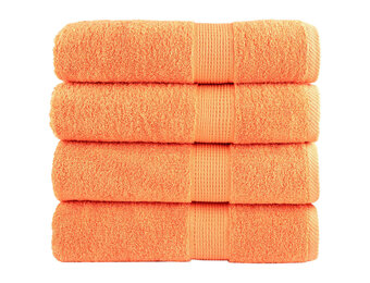 vidaXL Handdoeken SOLUND 4 st 600 g/m² 50x100 cm Oranje - 35% Korting!