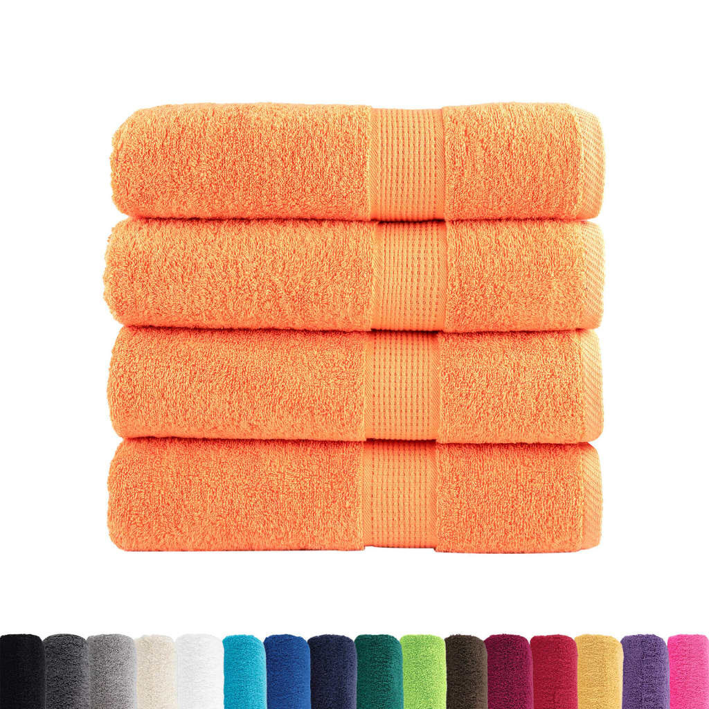 vidaXL Handdoeken SOLUND 4 st 600 g/m² 50x100 cm Oranje - 35% Korting!
