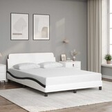 vidaXL Bedframe Kunstleer Wit/Zwart 140x190 cm | 35% Korting