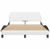 vidaXL Bedframe Kunstleer Wit/Zwart 140x190 cm | 35% Korting