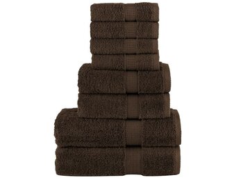 vidaXL Handdoekenset SOLUND 8-delig Bruin - 35% Korting!