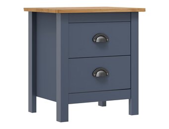 vidaXL Nachtkastje Hill 46x35x49,5 cm massief grenenhout grijs | 55% korting
