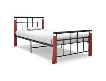 vidaXL Bedframe Metaal & Eikenhout 90x200 cm | Nu met 60% Korting!