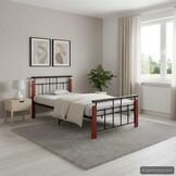 vidaXL Bedframe Metaal & Eikenhout 90x200 cm | Nu met 60% Korting!