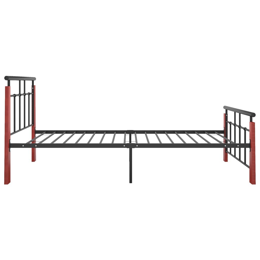 vidaXL Bedframe Metaal & Eikenhout 90x200 cm | Nu met 60% Korting!