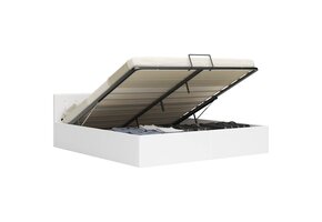 vidaXL Bedframe Hydraulisch Kunstleer Wit 180x200 cm - Nu 35% Korting!