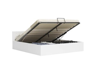 vidaXL Bedframe Hydraulisch Kunstleer Wit 180x200 cm - Nu 35% Korting!