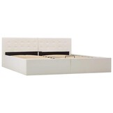 vidaXL Bedframe Hydraulisch Kunstleer Wit 180x200 cm - Nu 35% Korting!