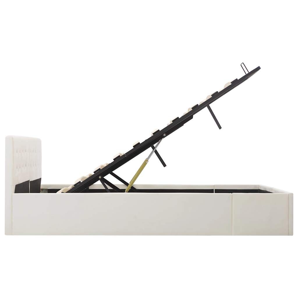 vidaXL Bedframe Hydraulisch Kunstleer Wit 180x200 cm - Nu 35% Korting!