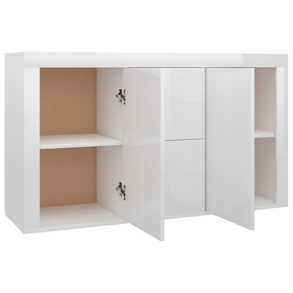 vidaXL Dressoir Hoogglans Wit 120x36x69 cm - 35% Korting