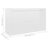 vidaXL Dressoir Hoogglans Wit 120x36x69 cm - 35% Korting
