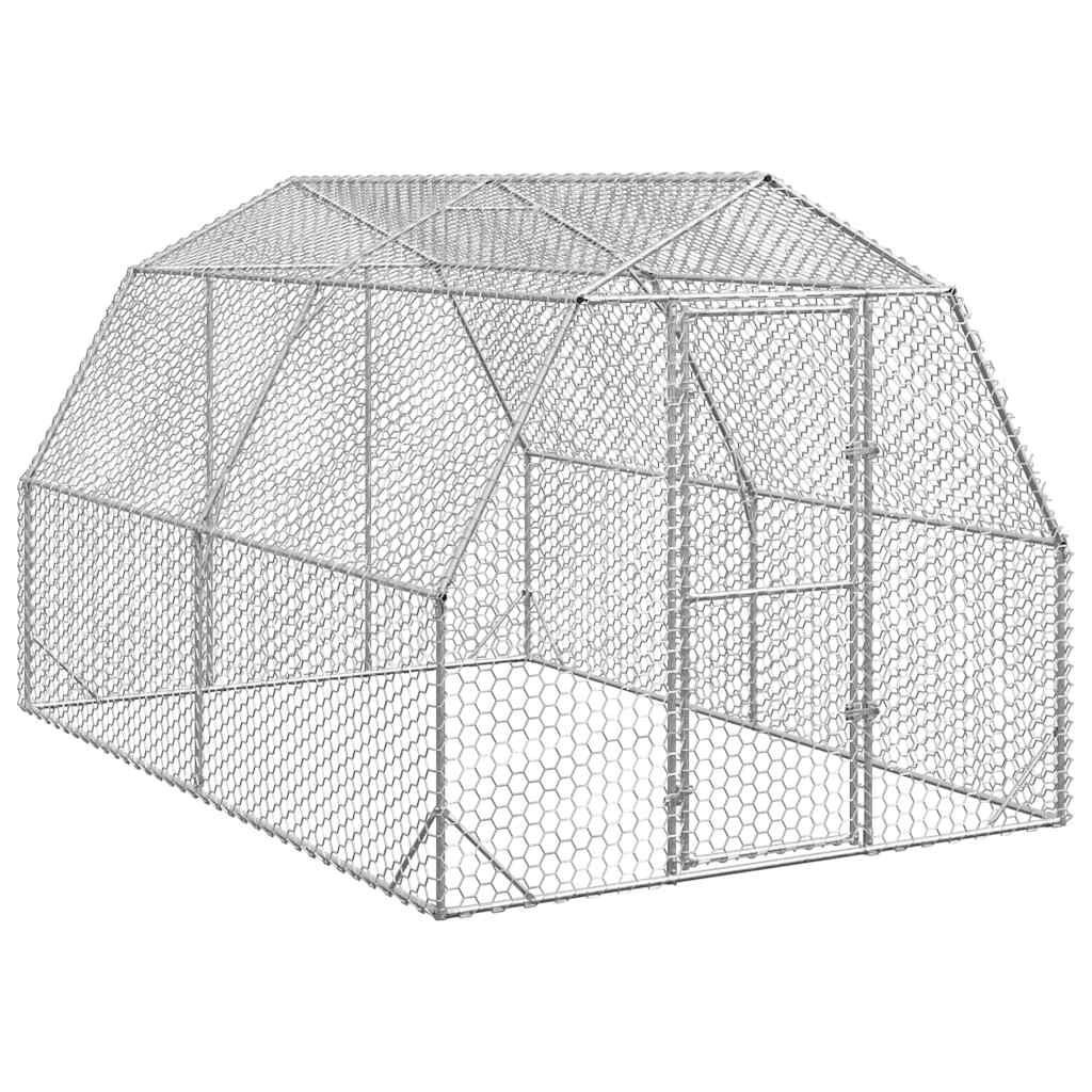 vidaXL Kippenren 2,5x4m - Gegalvaniseerd Staal | 55% Korting