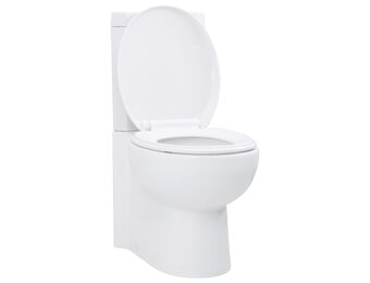 vidaXL Hoek Toilet Keramisch Wit - 60% Korting