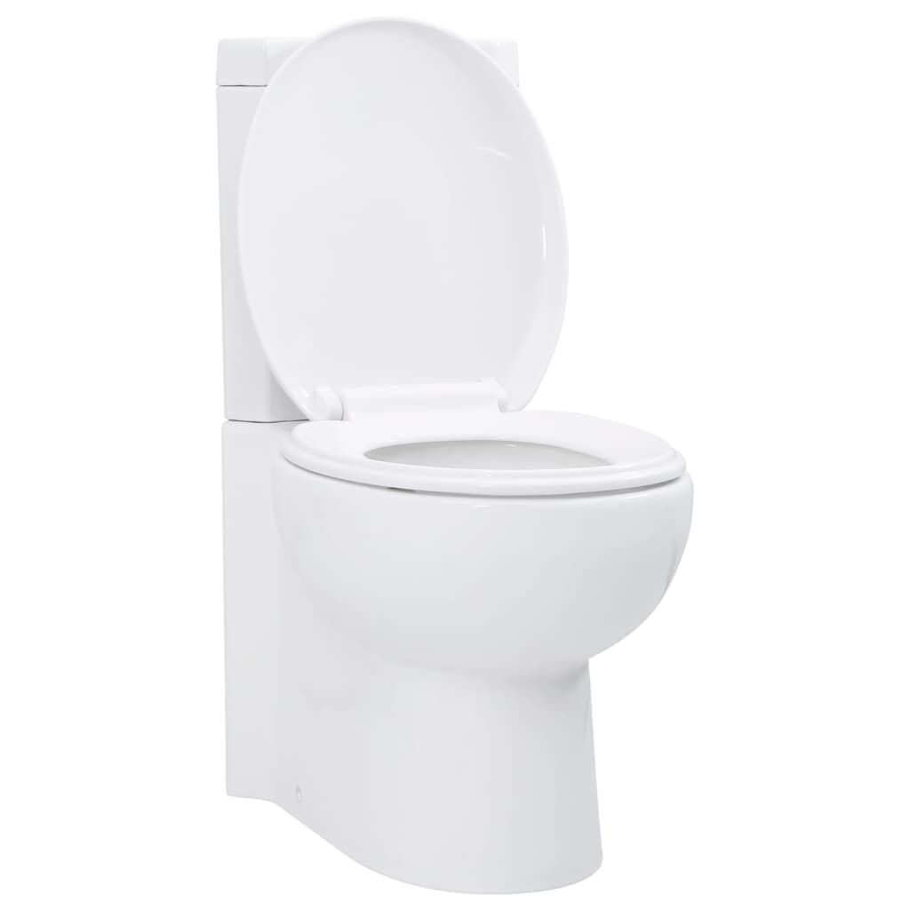 vidaXL Hoek Toilet Keramisch Wit - 60% Korting