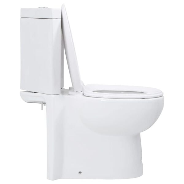 vidaXL Hoek Toilet Keramisch Wit - 60% Korting