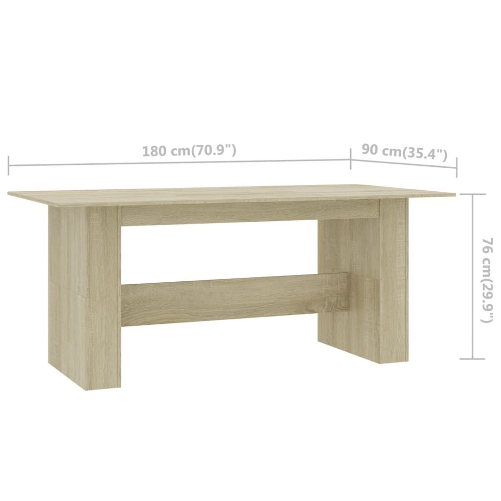 vidaXL Eettafel Sonoma Eiken 180x90cm - Geretourneerd, 30% Korting!