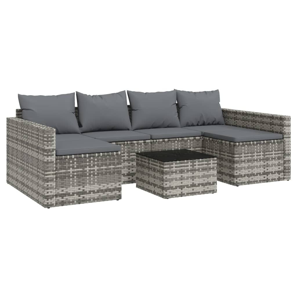 vidaXL Loungeset Poly Rattan Grijs - 35% Korting!