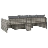 vidaXL Loungeset Poly Rattan Grijs - 35% Korting!