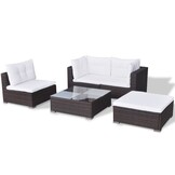 vidaXL 5-delige Loungeset (Bruin) - 35% Korting!