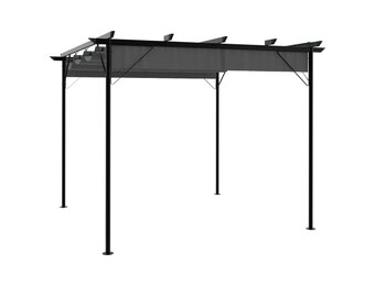 vidaXL Pergola Uittrekbaar Dak - 3x3m Staal Antraciet | 35% Korting!