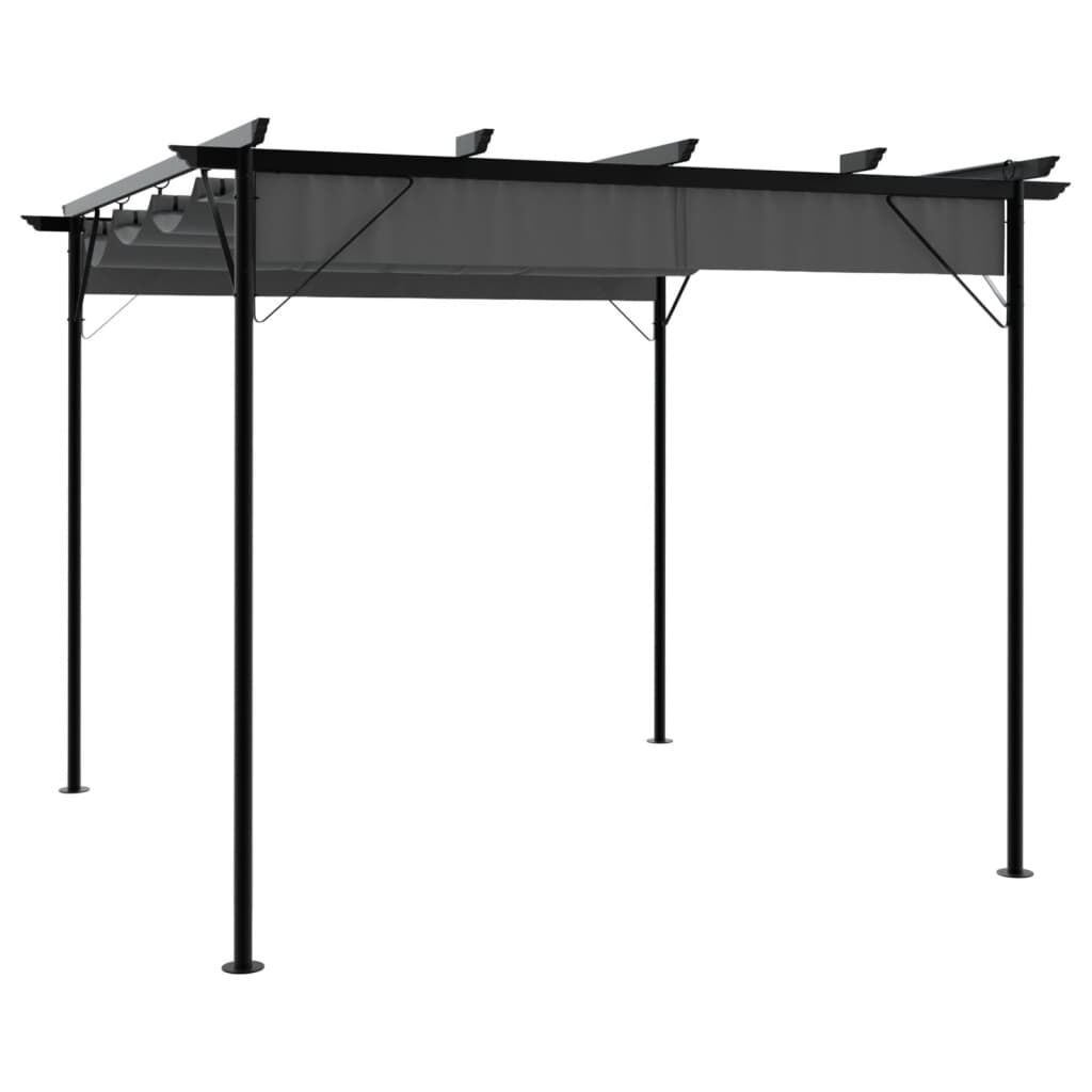 vidaXL Pergola Uittrekbaar Dak - 3x3m Staal Antraciet | 35% Korting!