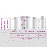 vidaXL Tuinpoort Zwart 100x400cm - 60% Korting!