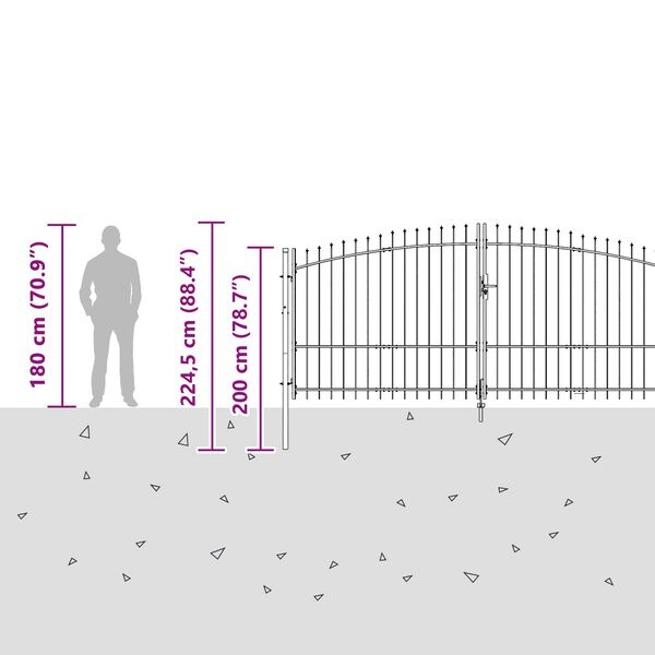 vidaXL Tuinpoort Zwart 100x400cm - 60% Korting!