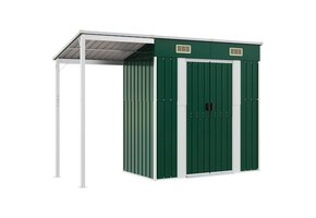 vidaXL Tuinschuur Staal Groen (277cm) - 60% Korting!