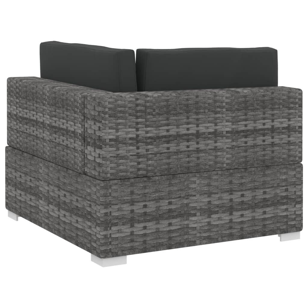 VidaXL 4-delige Loungeset Poly Rattan Grijs - 35% Korting