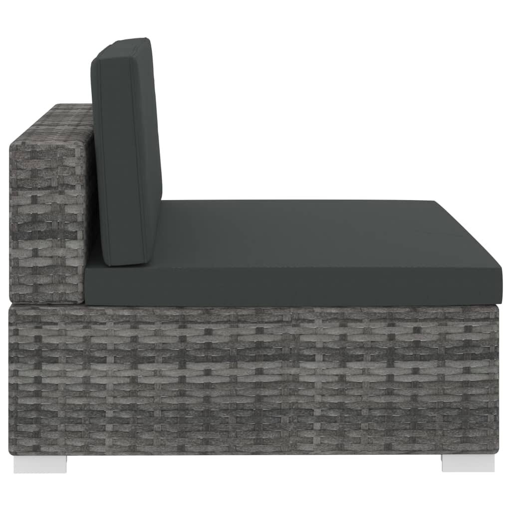 VidaXL 4-delige Loungeset Poly Rattan Grijs - 35% Korting