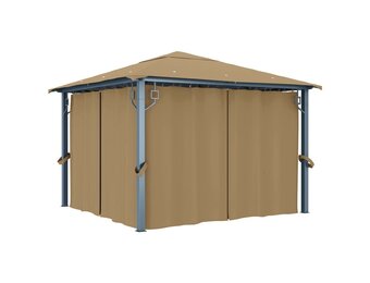 VidaXL Prieel met Gordijn 300x300 cm - 55% Korting!