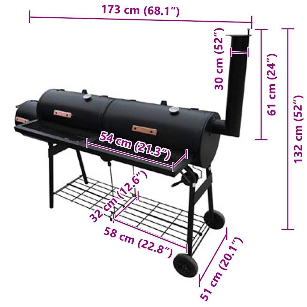 vidaXL Rookbarbecue Nevada XL Zwart - 35% Korting