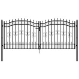 vidaXL Poort Staal Zwart - 305x173cm - 55% Korting