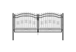 vidaXL Poort Staal Zwart - 305x173cm - 55% Korting