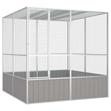vidaXL Vogelkooi 213,5x217,5x211,5 cm - Gegalvaniseerd Staal (Grijs) | 35% Korting!