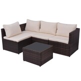 vidaXL Loungeset 5-delig | Poly Rattan Bruin | Nu 50% Korting!